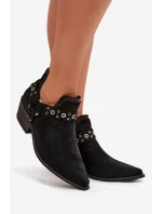 Dámské kotníkové boty s výřezy a pásky Černé Vannessae