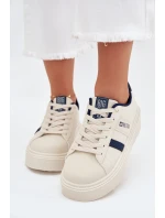 Dámske tenisky na platforme Big Star - svetlo béžové