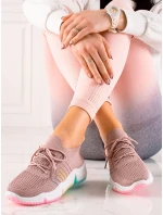 Praktické tenisky ružové dámske bez podpätku Praktické tenisky ružové dámske bez podpätku