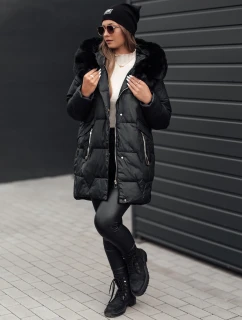 Dámska prešívaná zimná bunda FROSTYFIT s kapucňou čierna FashionStreet TY4675