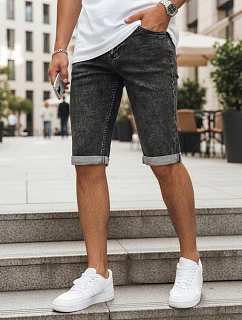 Pánske tmavosivé džínsové šortky FashionStreet SX2617