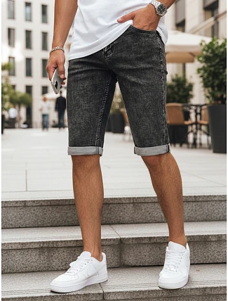 Pánske tmavosivé džínsové šortky FashionStreet SX2617