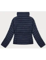 Tmavomodrá prešívaná dámska bunda so stojačikom (16M9111-215) Tmavomodrá prešívaná dámska bunda so stojačikom (16M9111-215)