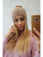 Fleecová čiapka Stefania K278 tmavo béžová