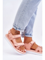 Dámske športové sandále na platforme Big Star LL274788 Pink
