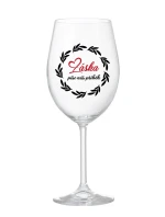 LÁSKA PÍŠE NÁŠ PŘÍBĚH - čirá sklenice na víno 350 ml LÁSKA PÍŠE NÁŠ PŘÍBĚH - čirá sklenice na víno 350 ml