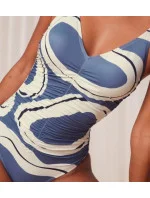 Dámske jednodielne plavky Summer Allure OP 01 blue/ecru - Triumph