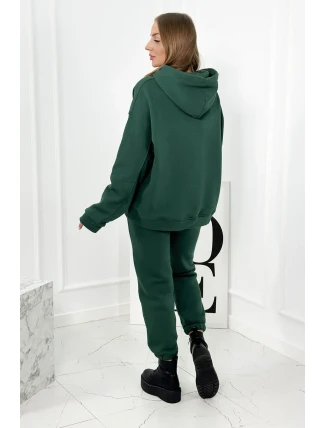 Izolovaná bavlnená súprava, mikina s vyšívacími + nohavicami zelený Izolovaná bavlnená súprava, mikina s vyšívacími + nohavicami zelený