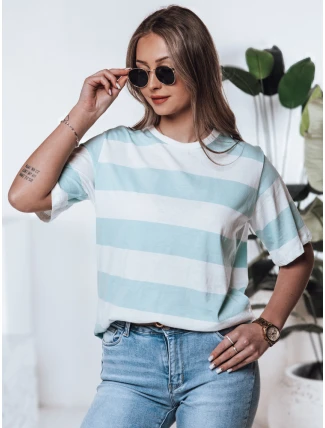 Dámske pruhované tričko ALMIN tyrkysová FashionStreet RY2562