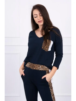 Sada s leopardím potlačou v námorníckej modrej Sada s leopardím potlačou v námorníckej modrej