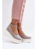 Damskie Espadryle Na Koturnie Szare Malla