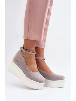 Damskie Espadryle Na Koturnie Szare Malla