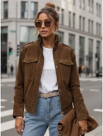 Dámska semišová bunda / bomber TY5578 Tmavo hnedá - Fashion Street Dámska semišová bunda / bomber TY5578 Tmavo hnedá - Fashion Street