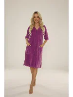 Dámsky župan so zipsom DE LAFENSE 431 Velúr M-4XL