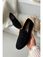 Dámské mokasiny z eko semiše černé Renelia