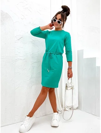 Dámske tyrkysové pletené šaty (700)