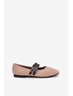 Dámské baleríny s pásky béžové Deliora