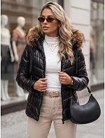 Dámska prešívaná zimná bunda s kapucňou MIRIAL čierna FashionStreet TY3769