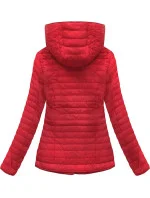 Červená bunda s asymetrickým zipsom (DL015)