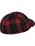 Flexfit 6197 6-panelová čiapka s výložkom „Tartan Plaid“ 55.6197 čierna/červená