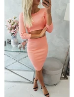 Súprava blúzky a sukne v marhuľovej farbe Súprava blúzky a sukne v marhuľovej farbe