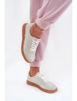 Zamszowe Niskie Sneakersy Damskie Szare Paliana