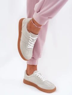 Zamszowe Niskie Sneakersy Damskie Szare Paliana