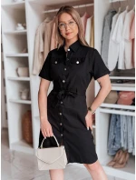 LOVE ME MIDI midi košeľové šaty čierne FashionStreet EY2596