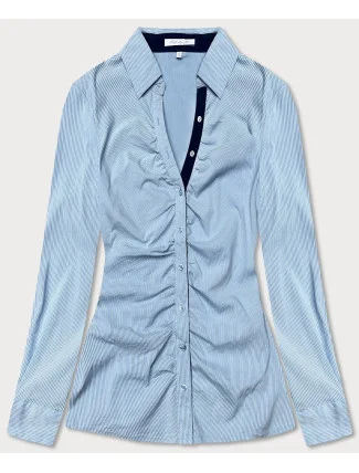 Svetlomodrá nadrobno pruhovaná dámska košeľa (SSY2026) Svetlomodrá nadrobno pruhovaná dámska košeľa (SSY2026)