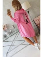 Svetloružový plášť s potlačou