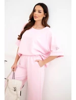 Dámsky maslový viskózový set mikina a široké nohavice candy pink Dámsky maslový viskózový set mikina a široké nohavice candy pink
