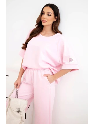 Dámsky maslový viskózový set mikina a široké nohavice candy pink Dámsky maslový viskózový set mikina a široké nohavice candy pink