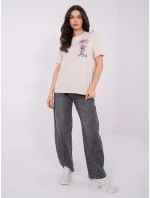 Tričko D12022AH02645Y light beige Tričko D12022AH02645Y light beige