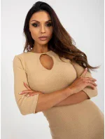 Dámske šaty HS 20 250.23P béžové - FPrice