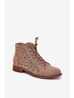 Dámske členkové topánky HY51-185 Beige - S.Barski