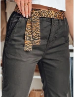 Dámske nohavice s opaskom MADELINA black FashionStreet UY2629