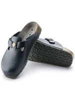 Birkenstock Boston ESD Blue dámske dreváky z prírodnej kože Narrow Narrow (0061388)