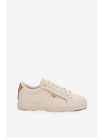 Damskie Sneakersy Z Eko Skóry Big Star SS274027 Beżowo-Złote