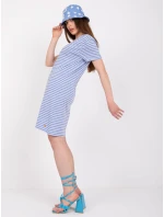 Šaty D16054M30315A bielej a modrej