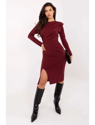 Dámske šaty model 220449 Burgundy - Rue Paris Dámske šaty model 220449 Burgundy - Rue Paris