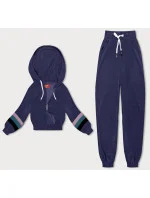 Dámska tepláková súprava vo slivkovej farbe s farebnými vsadkami (AMG-346A)