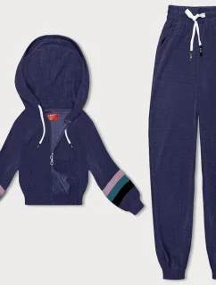 Dámska tepláková súprava s farebnými vložkami slivka (AMG-346A)