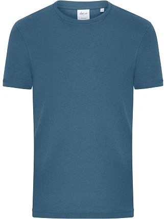 Daiber 8040 Pánske bio tričko s jemným žebrovaním 02.8040 dusty blue
