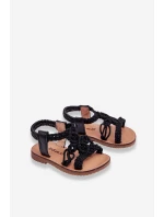 Dziecięce Plecione Wsuwane Sandały Czarne Tracy