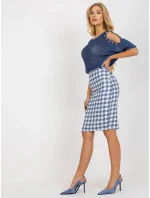 Dámska sukňa LK SD 506462.12P bielo modrá - FPrice