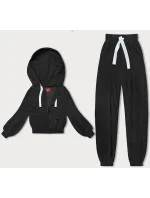 Čierny rebrovaný teplákový komplet (AMG-335A)