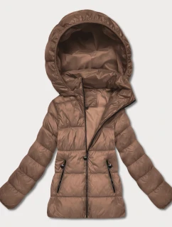 Dámska prešívaná zimná bunda do pása v ťavej farbe (T3-2656#-305)