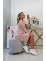 Oversize blúzka s potlačou dúhových pier tmavo púdrovo ružová