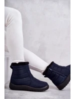 Damskie Ocieplane Śniegowce Granatowe Mezyss