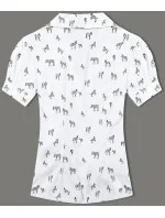 Dámska blúzka s golierom a zebrovaným vzorom (AWY2011D) biela - Móda Dámska blúzka s golierom a zebrovaným vzorom (AWY2011D) biela - Móda